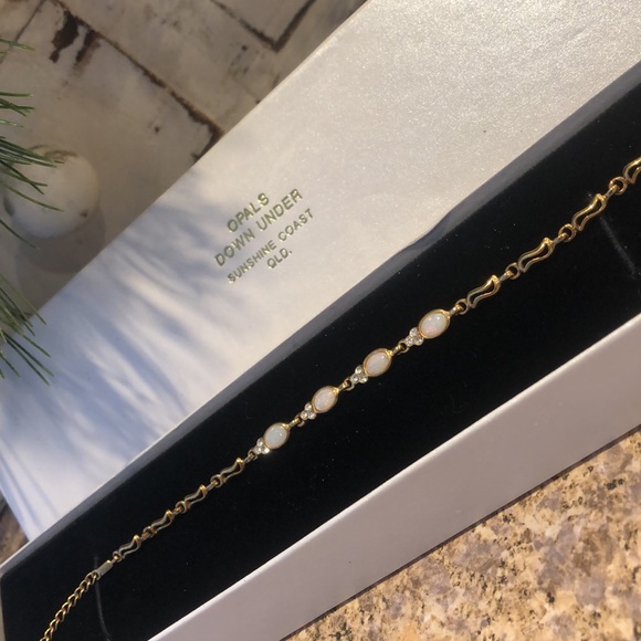 Jewelry - Gold or Gold Color Over Sterling Silver Opal Bracelet from Australia